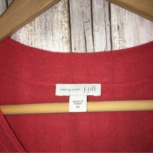 J. Jill Pinkish Red Merino Wool Sweater - Picture 3 of 4